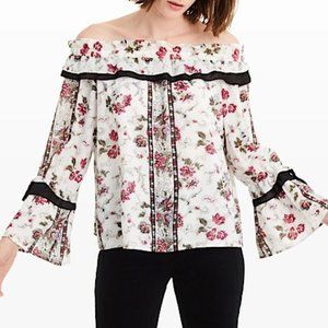 Club Monaco ‘Gilara’ Off-the-Shoulder Lace Floral Top